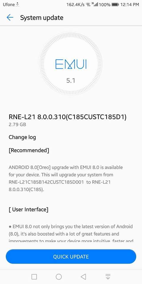 Huawei Mate 10 Lite - Oreo Update Screenshot