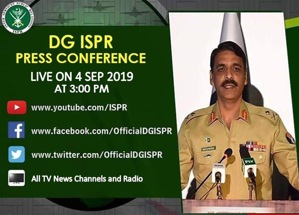 DG ISPR to address press conference tomorrow