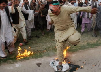 Burning Pakistani Flag