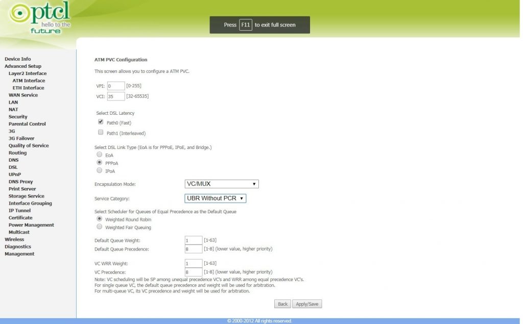 PTCL SMART TV APP For PC DSL Modem Configuration INCPak
