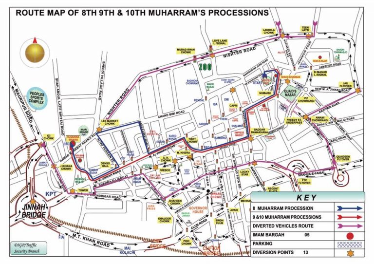 Karachi Traffic Route Map For 8th 9th 10th Muharram S Processions   22045768 1925066197755216 1570954324162627529 N 768x542 