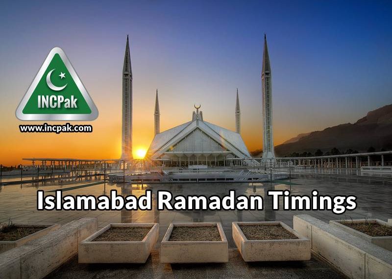 Islamabad Ramadan Timings 2018