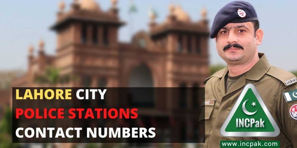 Lahore Police Contact Numbers