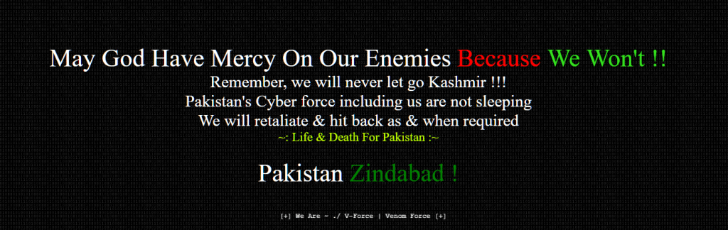 Venom Force Pakistan - Message for Indians 