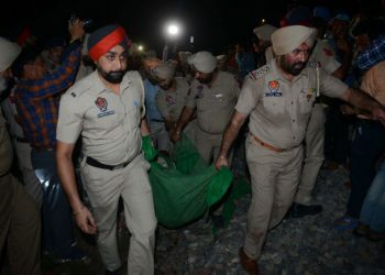 Amritsar, INDIA: At least 65 people, mostly women, and children, reportedly killed and many others were injured in India's northern city of Amritsar when a passenger train ran over them during a festival.