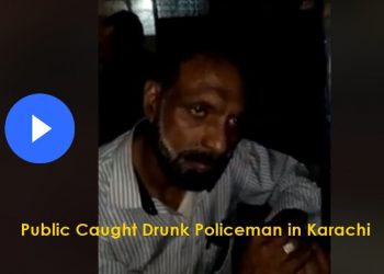 KARACHI: Public caught drunk Policeman in Karachi along with alcohol bottle found in a police mobile van in New Town area late night.