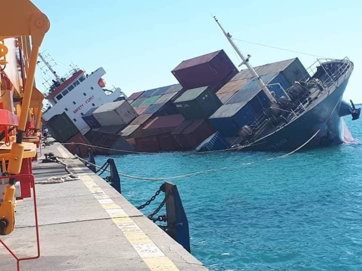 Container ship capsized, sank in Iranian port - INCPak