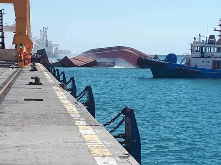 Container ship capsized, sank in Iranian port - INCPak