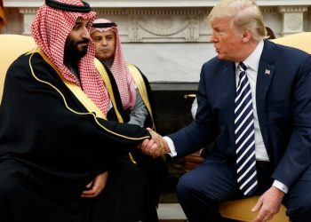 Saudi Crown Prince Mohammed bin Salman shakes hands with US President Donald Trump. (File photo: AP)