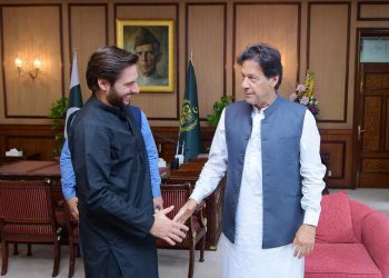 Shahid Afridi meets PM Khan in Islamabad