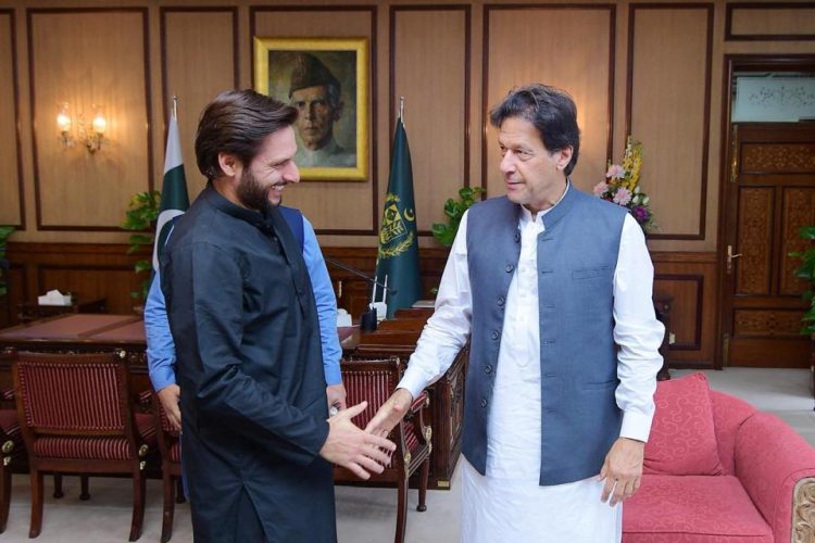 Shahid Afridi meets PM Khan in Islamabad