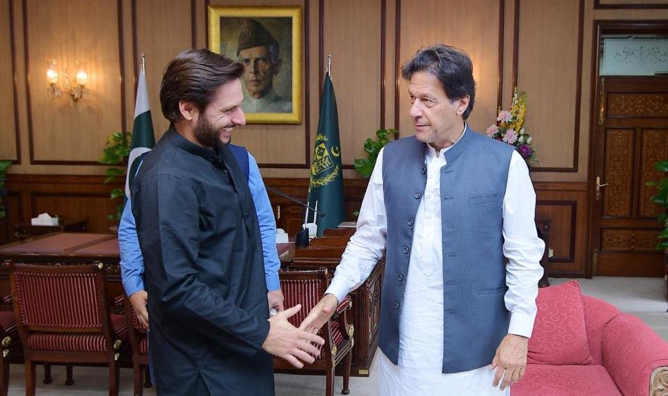 Shahid Afridi meets PM Khan in Islamabad