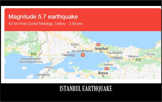 Earthquake Magnitude 5.7 hits Istanbul Turkey