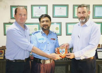 UK Royal Protection Team presented a shield to DIG Chauhan