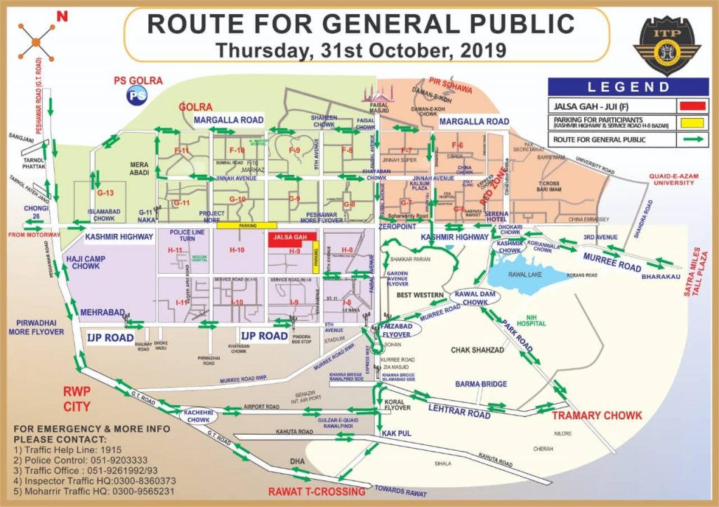 Azadi March Traffic Plan Islamabad 31 Oct