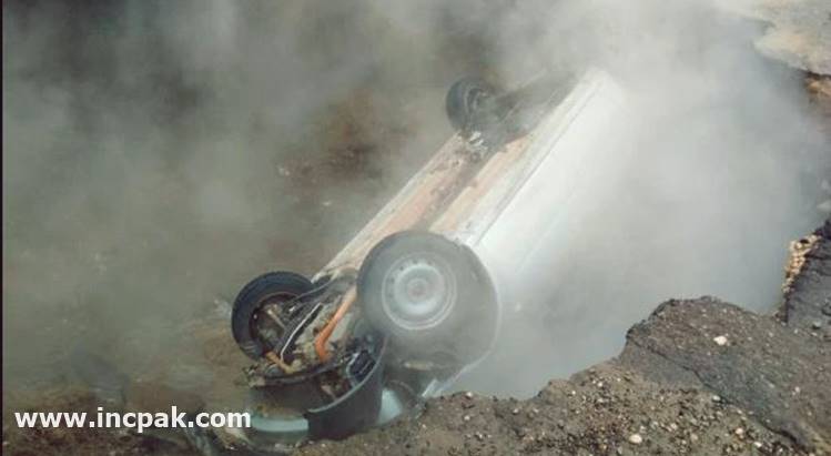 Two men boiled alive in Russia as their Lada fell in a sinkhole