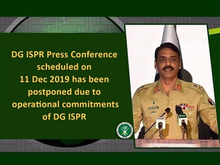 DG ISPR Press Conference Postponed