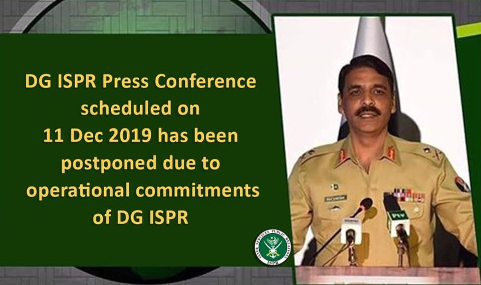 DG ISPR Press Conference Postponed