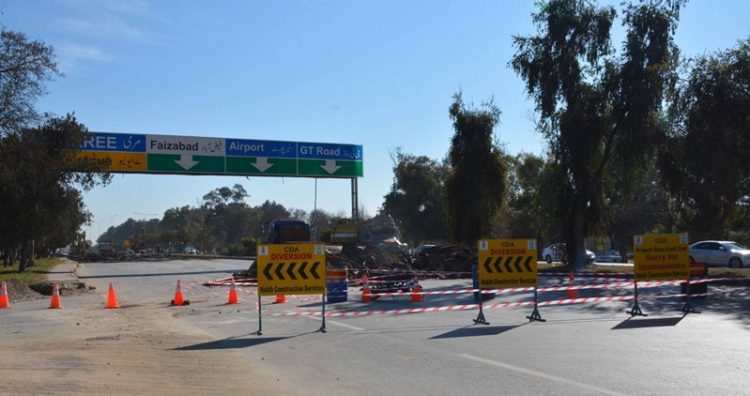 Work on G-7 & G-8 Underpass at Faisal Avenue Islamabad