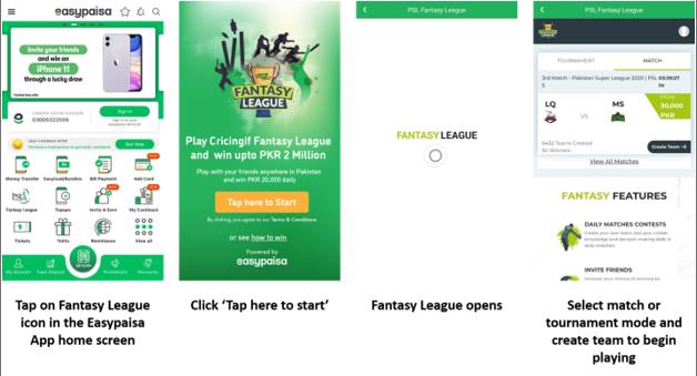 Play PSL Fantasy League on Easypaisa App and Win Big