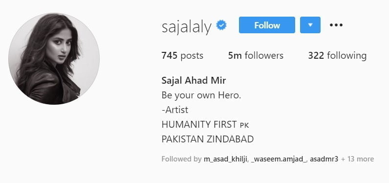 Sajal Ai instagram Sajal Ali name Sajal Aly Ahad Raza Mir Ayeza Khan