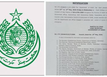 Sindh Govt announces six days Eid Holidays [Notification Issued]