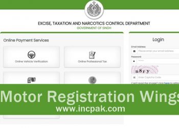 Motor Registration Wings Excise and Taxation Department