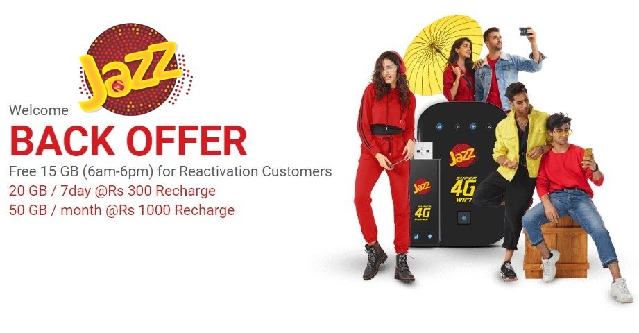 Jazz Wifi Device Reactivation Welcome Back Offer September 2020