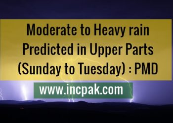 Widespread moderate to heavy rain in upper parts for three days: PMD