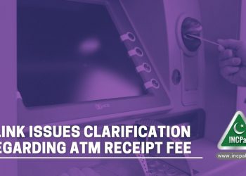 ATM Receipt Fee, ATM Fee, 1Link, SBP, State Bank of Pakistan