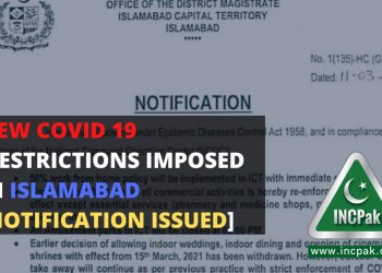 New Covid 19 Restrictions imposed in Islamabad