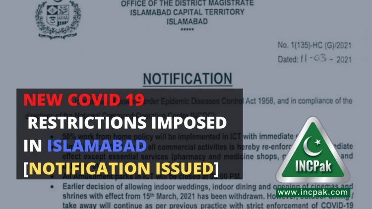 New Covid 19 Restrictions imposed in Islamabad