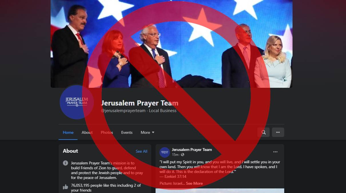 Prayer team jerusalem Facebook removes