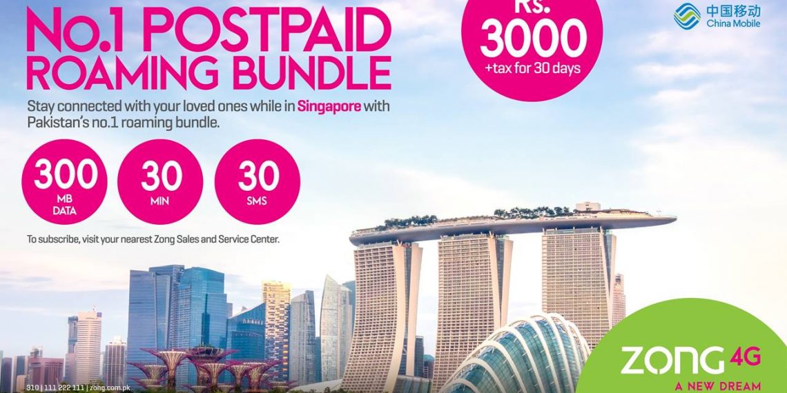 Zong Brings Amazing Postpaid Roaming Offer for Singapore