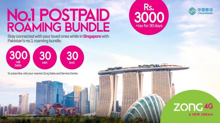 Zong Brings Amazing Postpaid Roaming Offer For Singapore - INCPak