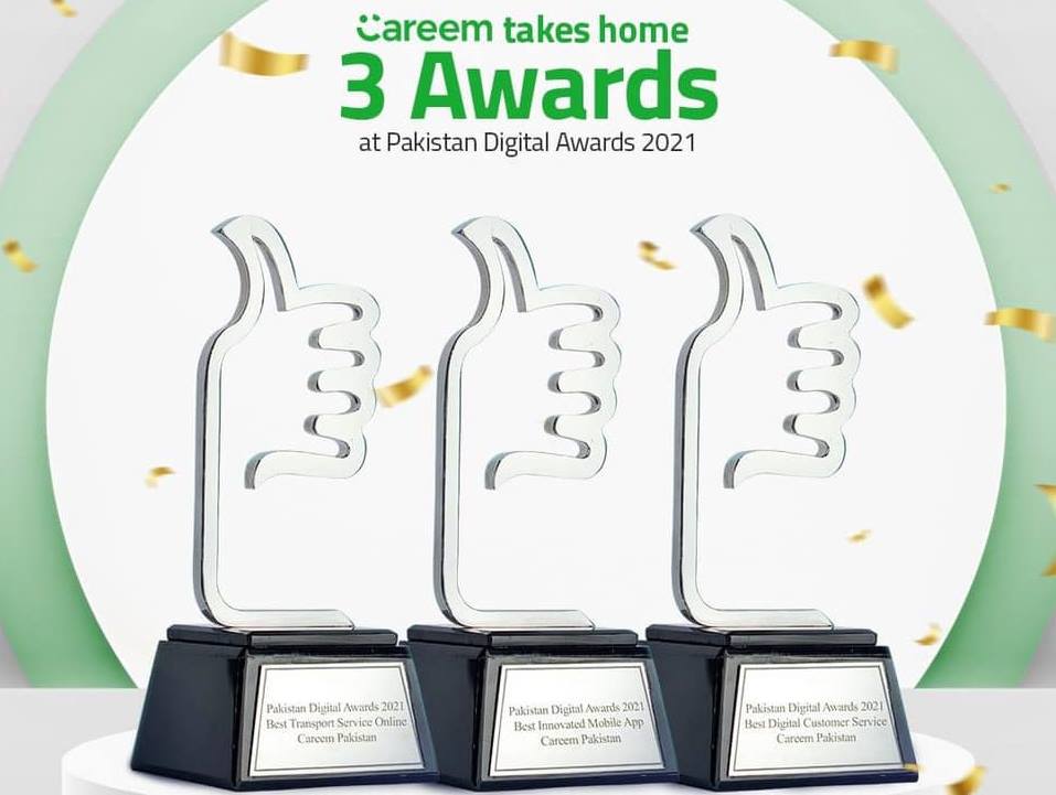 Careem bags 3 awards at pakistan digital awards 21