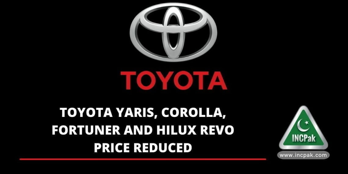 Toyota Price, Toyota Yaris Price, Toyota Fortuner Price, Toyota Hilux Revo Price, Toyota Corolla Altis X Price