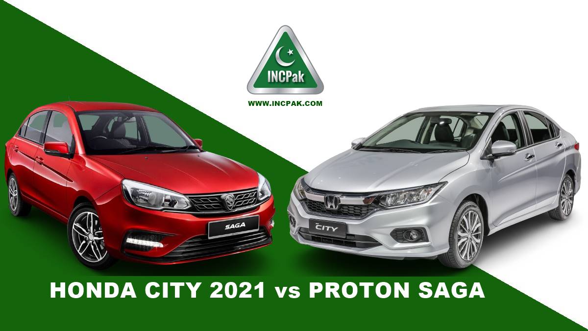 Honda City 2021 vs Proton Saga - Brief Comparison - INCPak