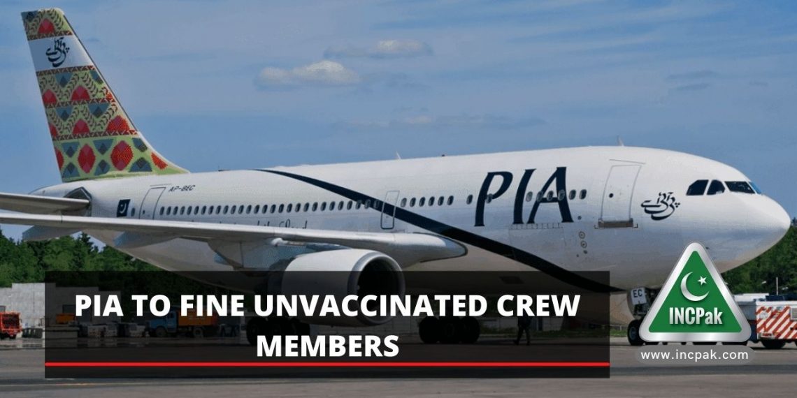 PIA fine, PIA fine unvaccinated crew members