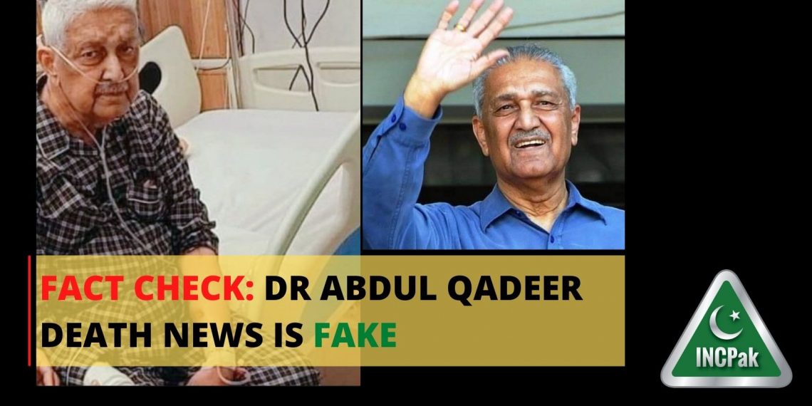 Dr Abdul Qadeer, Dr Abdul Qadeer Khan