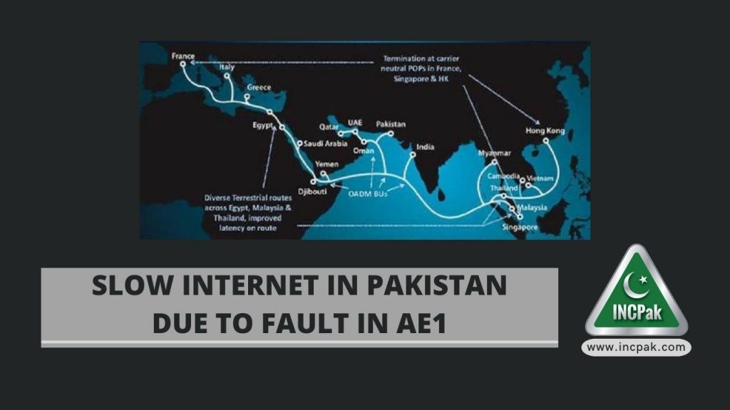 Slow Internet in Pakistan, Fault in Submarine Cable, Submarine Cable Fault. AAE1 Submarine Cable