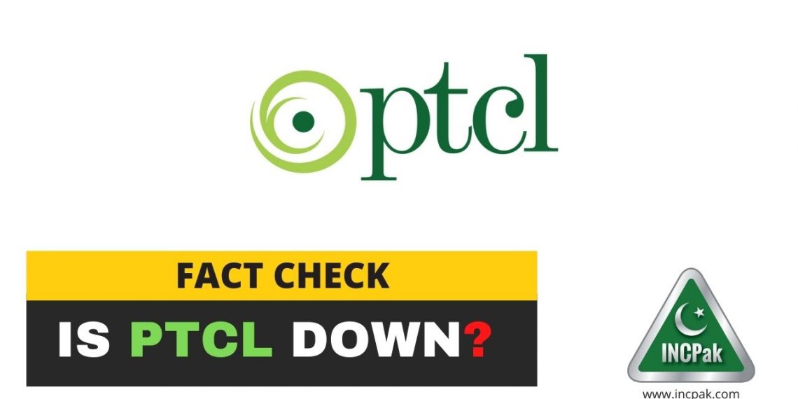 PTCL Down in Pakistan, PTCL Down