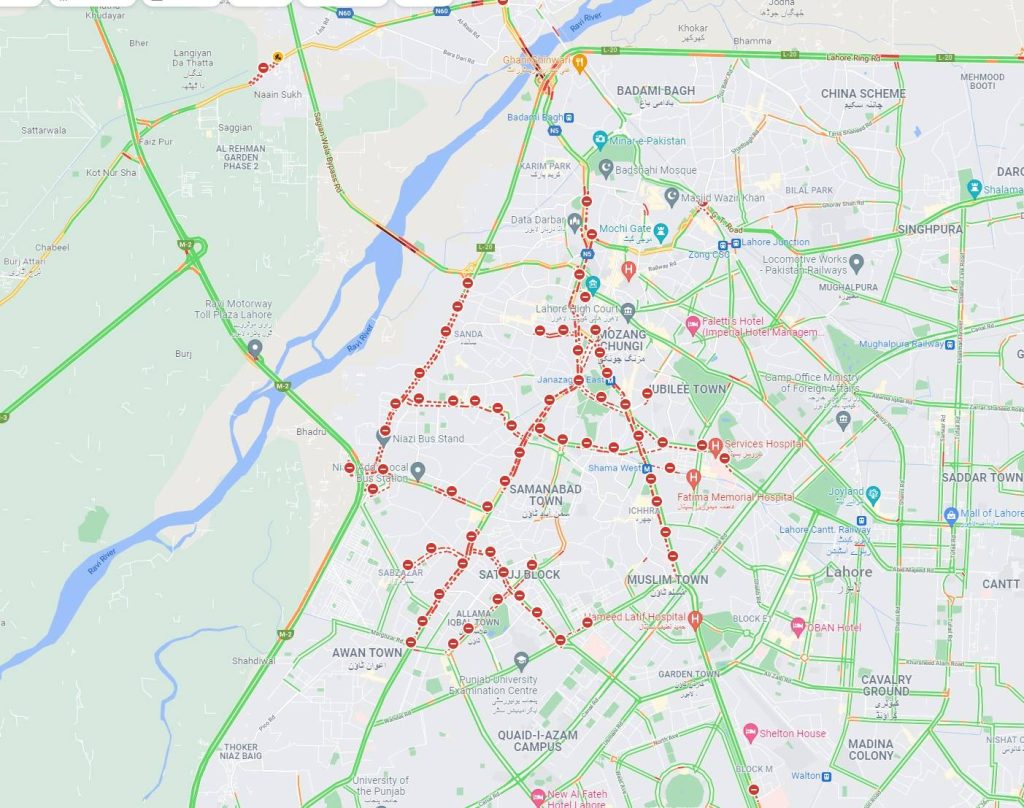 Traffic Alert Lahore, Traffic Alert, TLP Protest, TLP Dharna