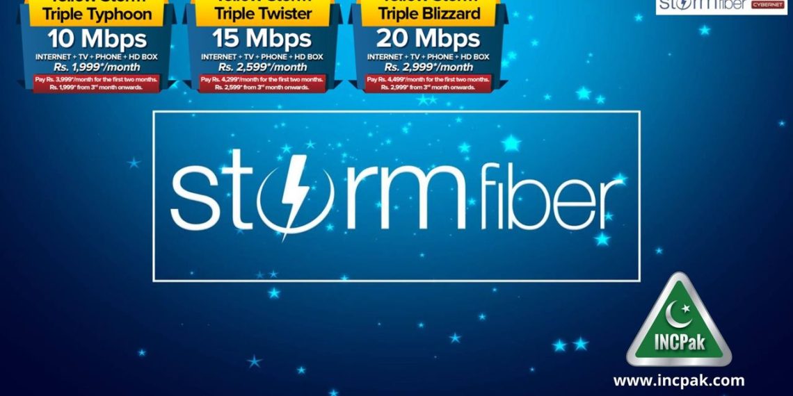 Stormfiber Internet Packages, StormFiber Promotional Packages, StormFiber Packages, StormFiber Islamabad, StormFiber