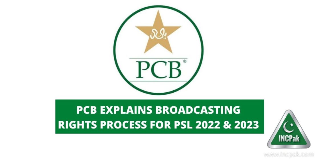 PSL Broadcasting Rights, PSL 2022, PCB