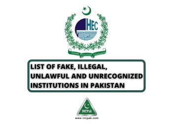 Unrecognized Institutions in Pakistan, Unrecognized Institutions in Punjab, Unrecognized Institutions in Sindh, Unrecognized Institutions in Khyber Pakhtunkhwa, Unrecognized Institutions in Islamabad