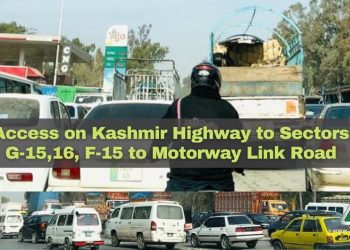 Access on Kashmir Highway to G-15,16, F-15 to Motorway Link Road