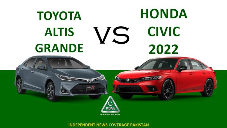 Honda Civic 2022 vs Toyota Altis Grande, Honda Civic RS, Toyota Corolla Altis, Corolla Altis Grande, Honda Civic 2022