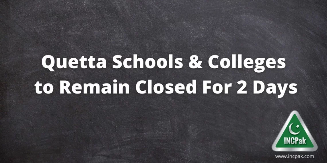 Quetta Schools, Quetta Schools Closed