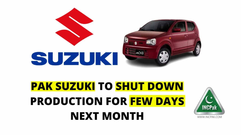 Pak Suzuki Shut Down, Pak Suzuki Production, Suzuki Shut Down, Suzuki Production, Suzuki Pakistan